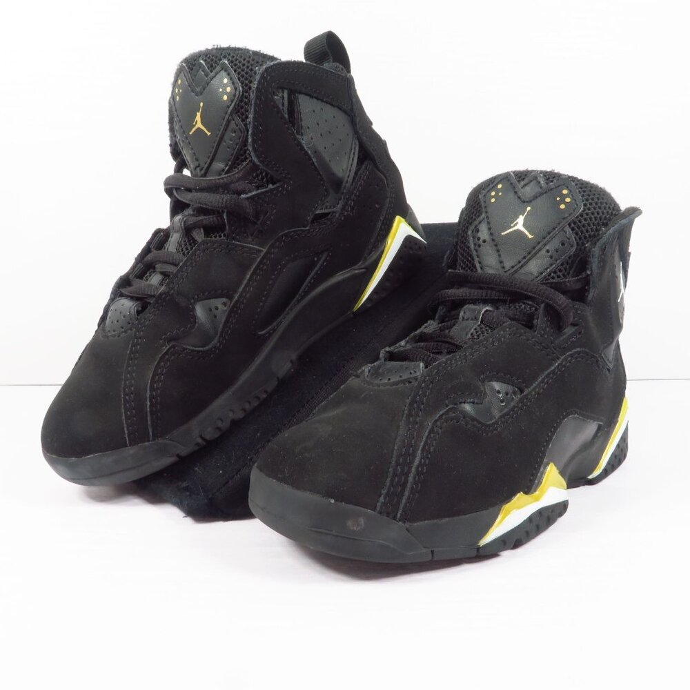 Air Jordan True Flight Sz 12C Toddler Pre School Sneakers Black Gold 343796-017